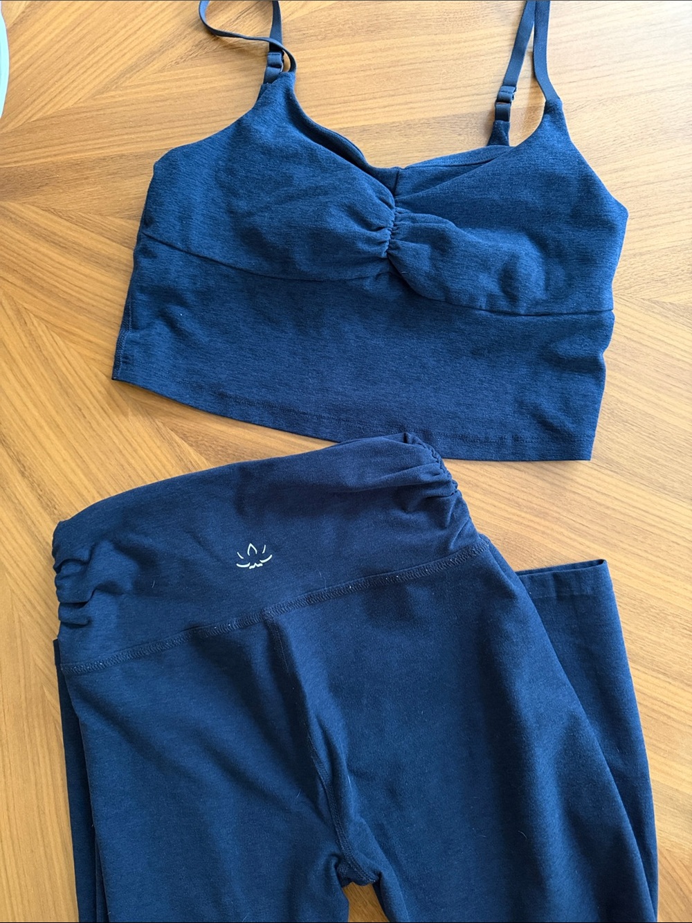 Beyond Yoga Navy Blue Leggings & Bralette Set